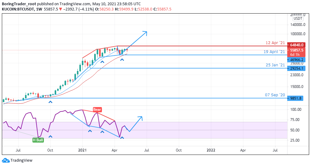 BTCUSD weekly chart - 14th May 2021