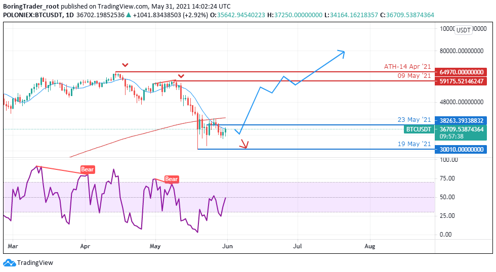 BTCUSD monthly chart - 4rd May 2021